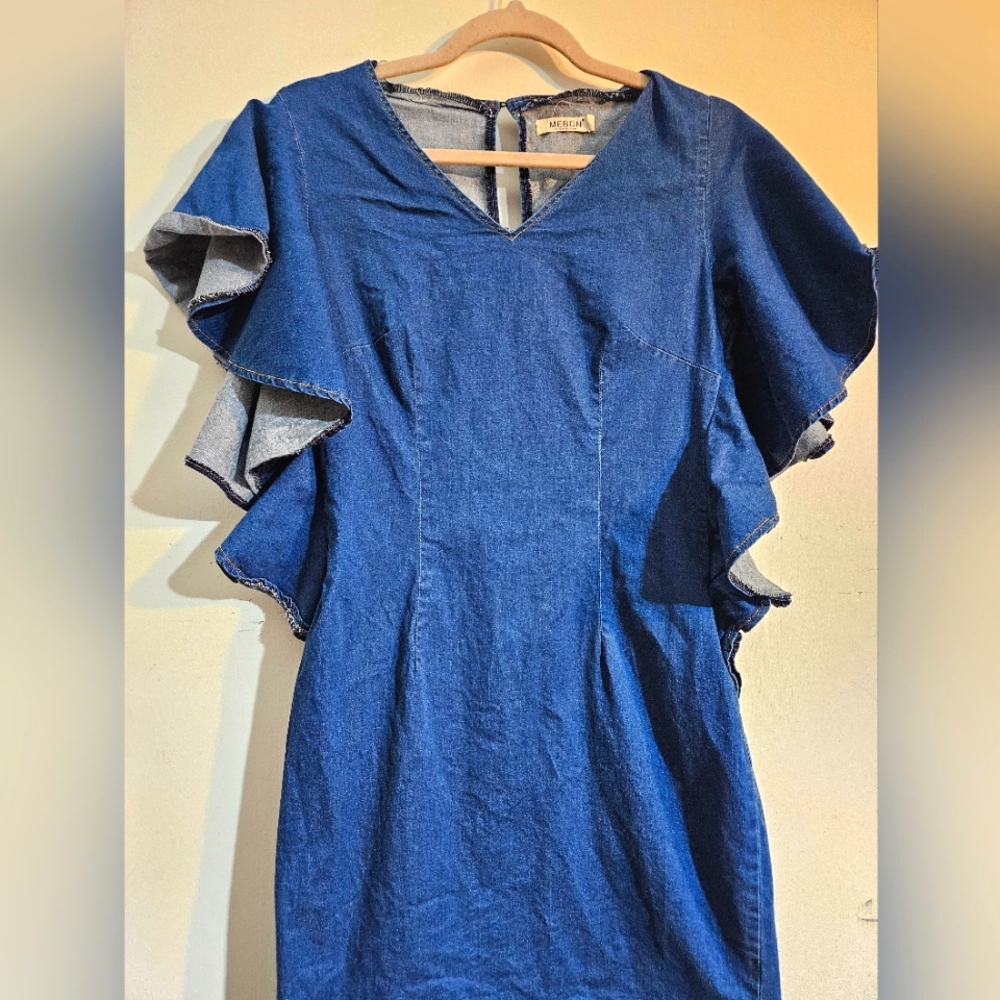 Blue Jean butterfly sleeve dress